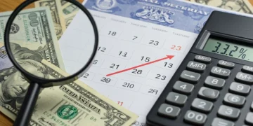 Calendar page showing 2026 with 3.2% COLA calculation and Social Security card