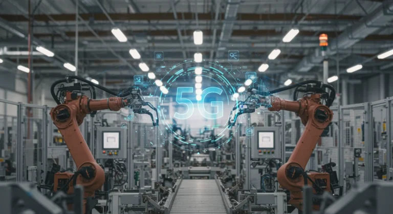 Advanced manufacturing facility with 5G private network integration