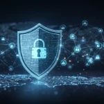 AI-powered digital shield protecting a US business network.