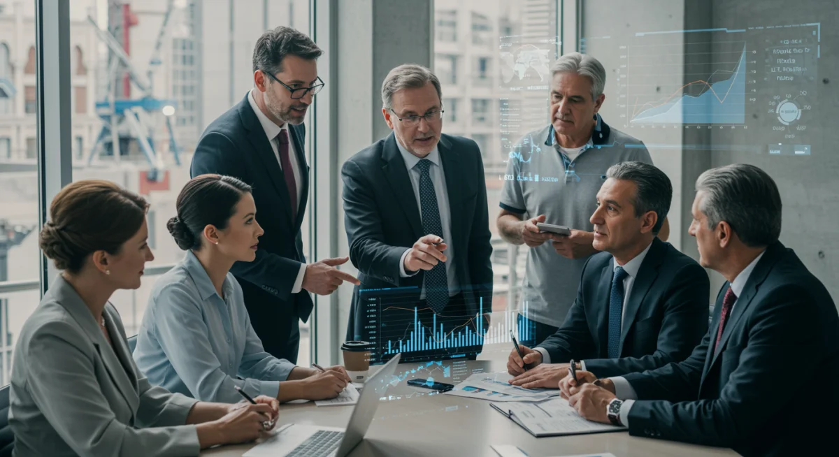 Business leaders discussing market trends and strategic adaptations for U.S. industries in response to evolving trade policies.