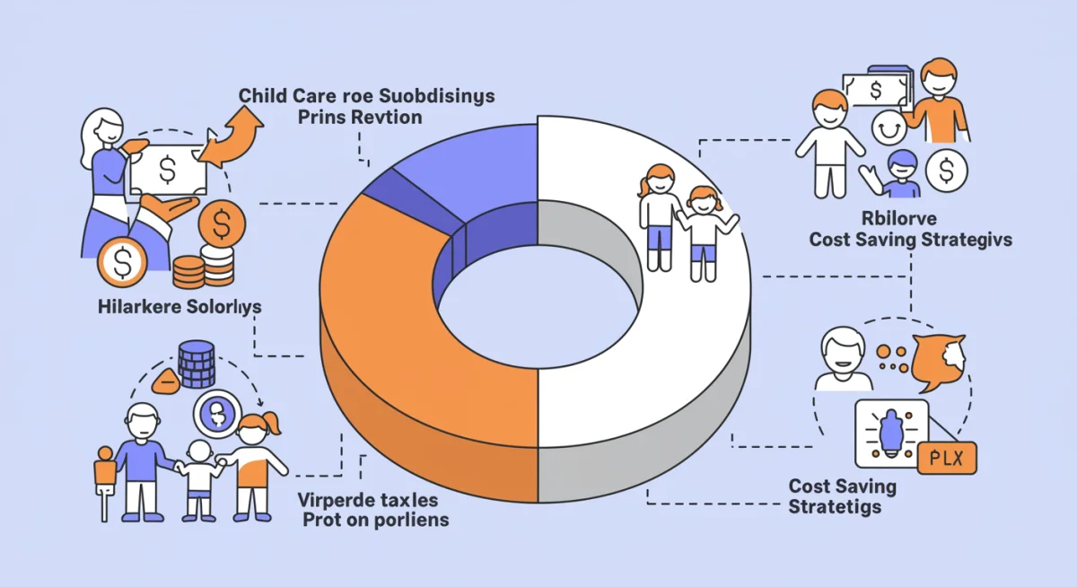 Infographic illustrating various child care subsidy types and savings