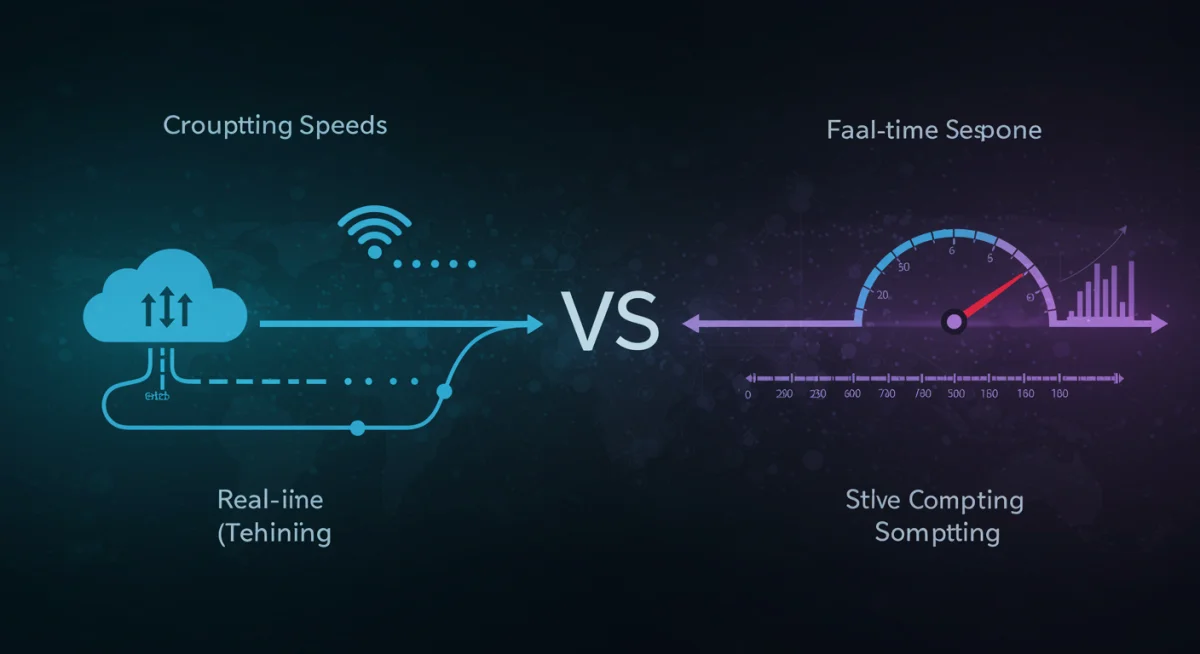 Comparison of data processing latency between edge and cloud computing.