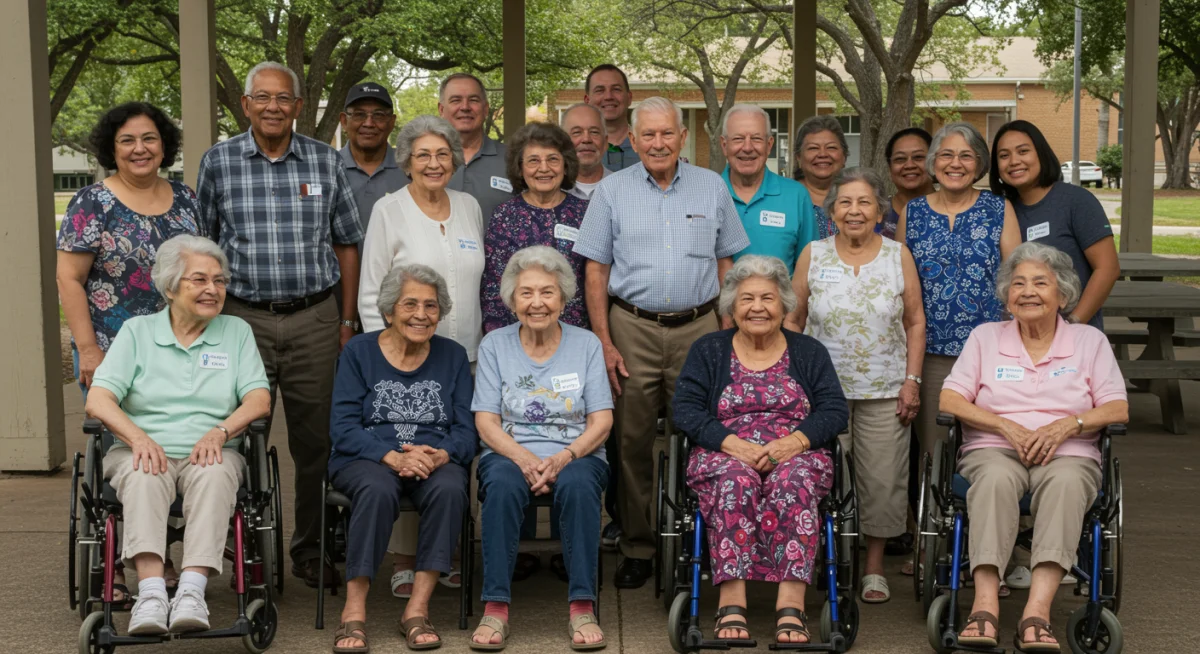 Diverse SSI beneficiaries smiling, representing support and community