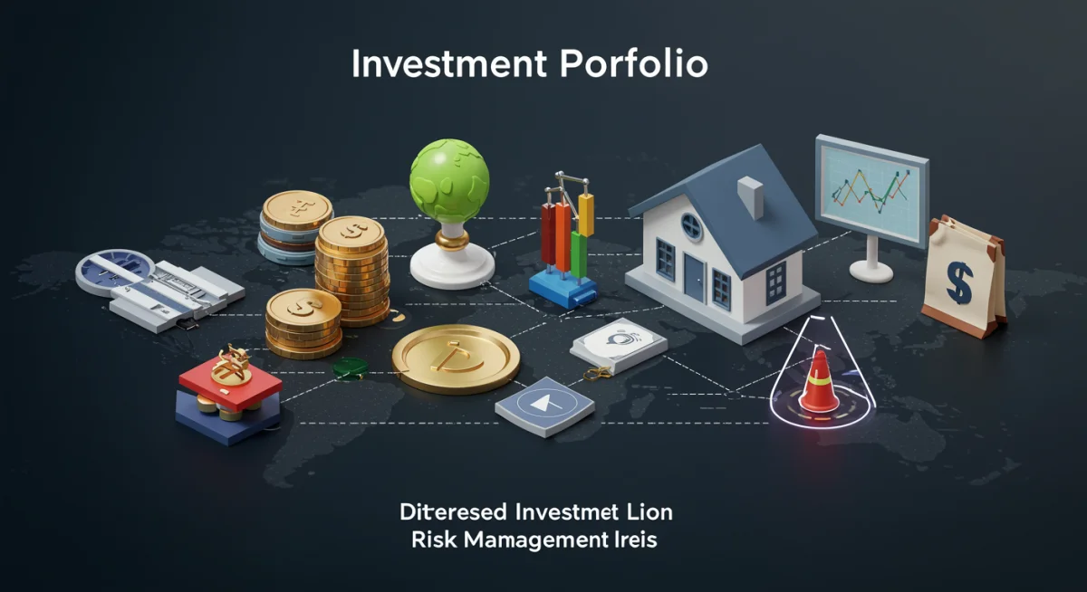 Diversified investment portfolio balancing risk and growth