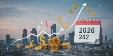 Charts and graphs representing economic growth and financial planning for 2026.