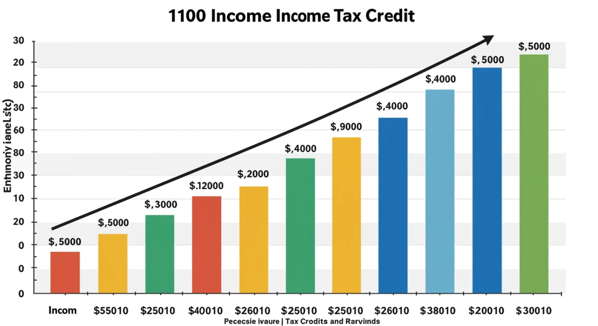 Infographic showing EITC benefits across various income levels