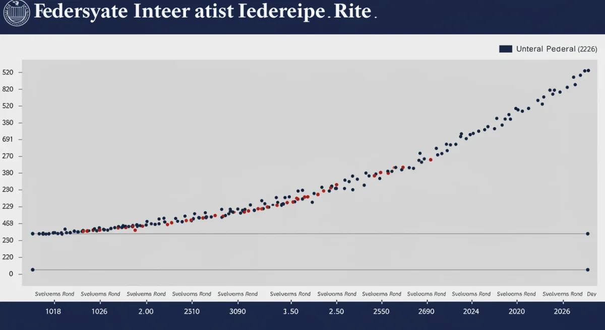 Federal Reserve dot plot showing individual interest rate forecasts from FOMC members up to 2026.