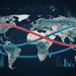 Global trade routes and economic data illustrating the impact of new trade agreements on U.S. industries in 2026.