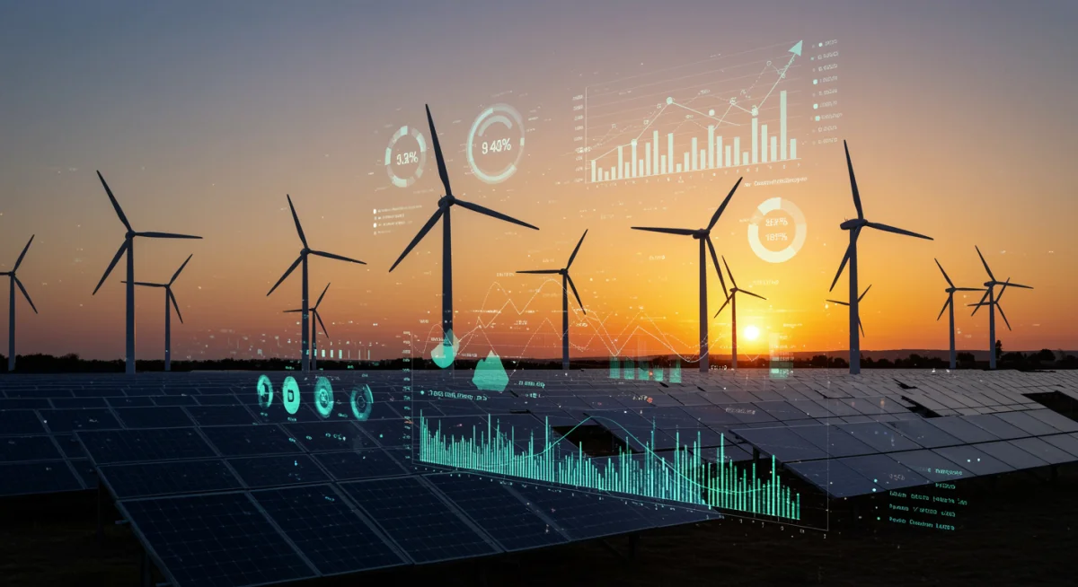 Renewable energy infrastructure with investment growth data