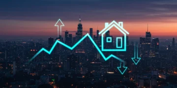 Housing market trends and price movements in 2026, with an upward and downward arrow graphic.