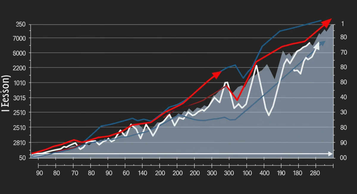 Graphic showing fluctuating interest rate curves, reflecting Federal Reserve's impact on U.S. economy.