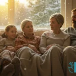 Family staying warm indoors with LIHEAP energy assistance
