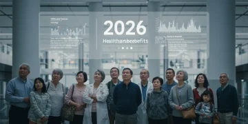 Diverse individuals reviewing new Medicaid guidelines for 2026 on a tablet.