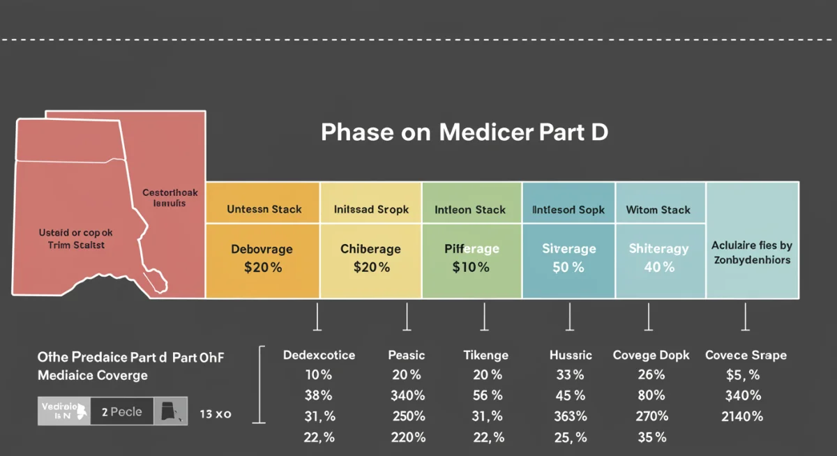 Infographic showing Medicare Part D coverage phases and costs
