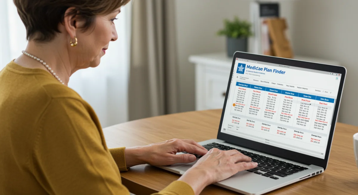 Individual using Medicare Plan Finder to compare drug plans