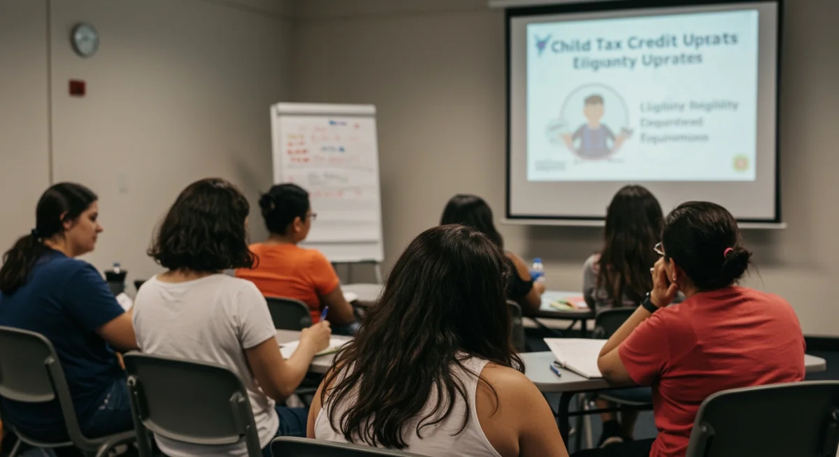 Parents engaged in learning about Child Tax Credit updates and eligibility