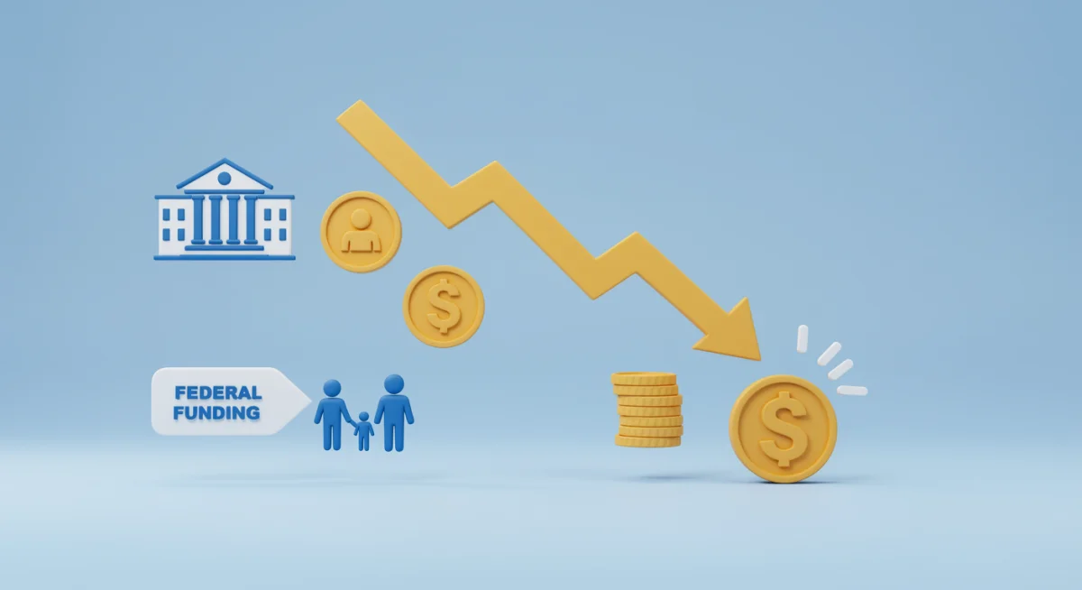 Infographic illustrating the reduction in child care costs due to federal funding and family support initiatives.