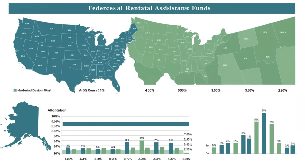 Infographic illustrating federal rental assistance fund distribution 2026