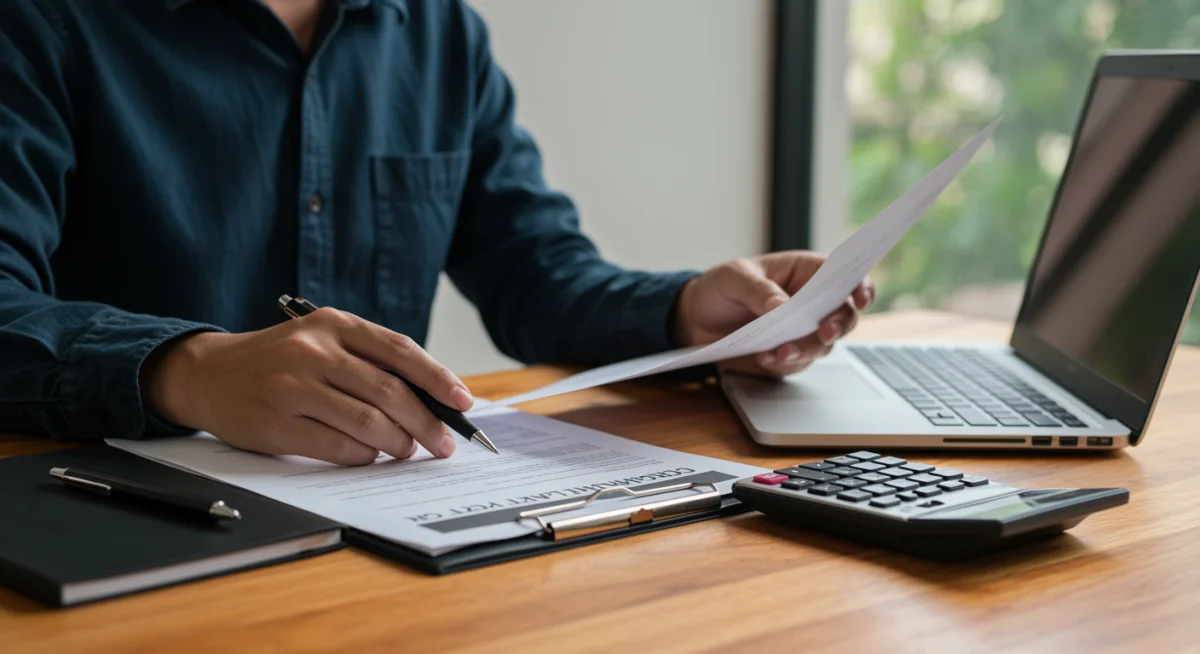 Person reviewing student loan forgiveness documents