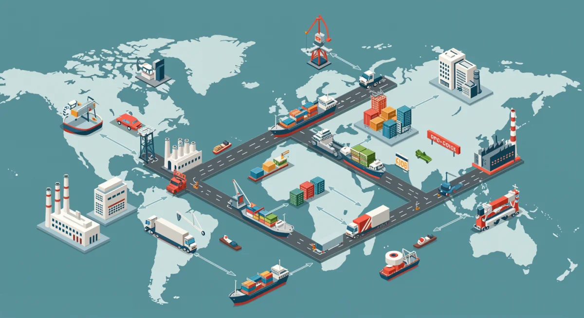 Supply chains and manufacturing facilities in the United States, illustrating the potential for disruption or optimization from new trade agreements.