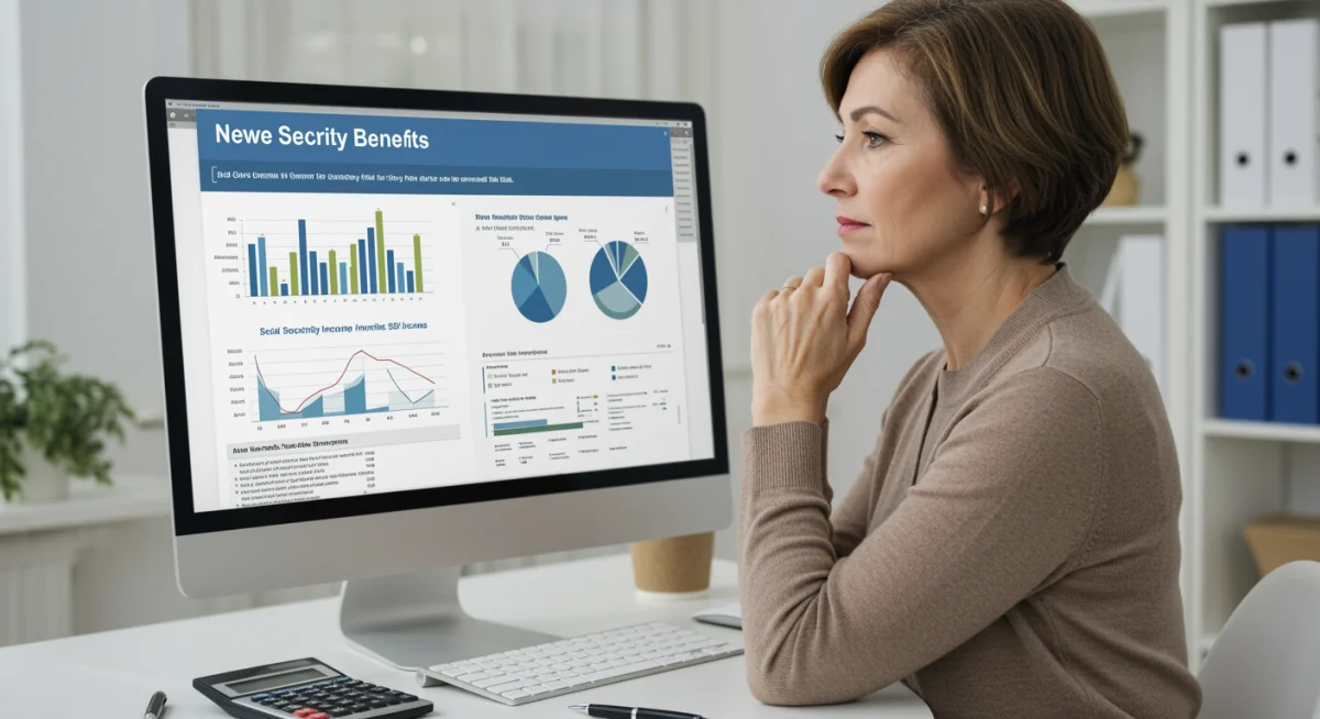 Individual researching government benefits and SSI rules on a computer