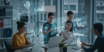 US marketing team using generative AI for accelerated content creation