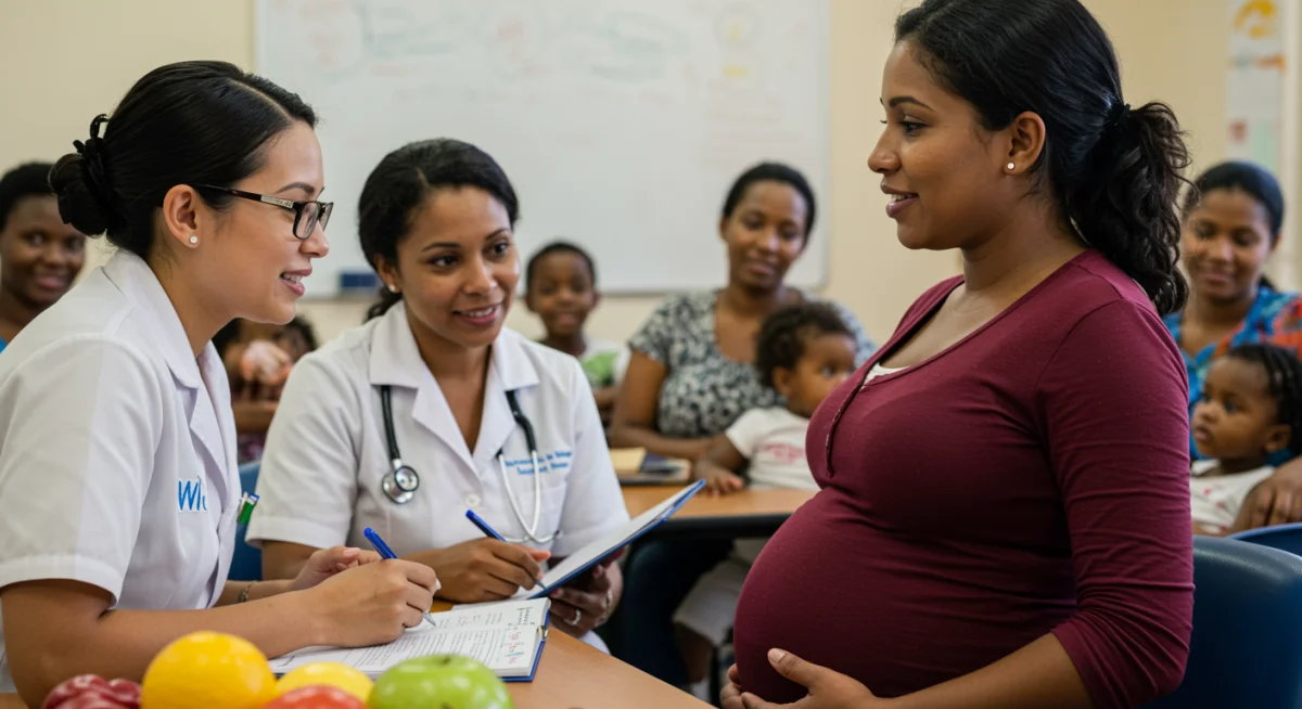 Expectant mother receives WIC nutritional education
